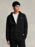 2026 New Arrival Felpa con Cappuccio e Zip  in Maglia Doppia Nero
