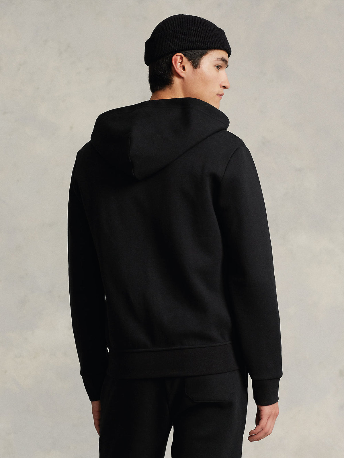 2026 New Arrival Felpa con Cappuccio e Zip  in Maglia Doppia Nero