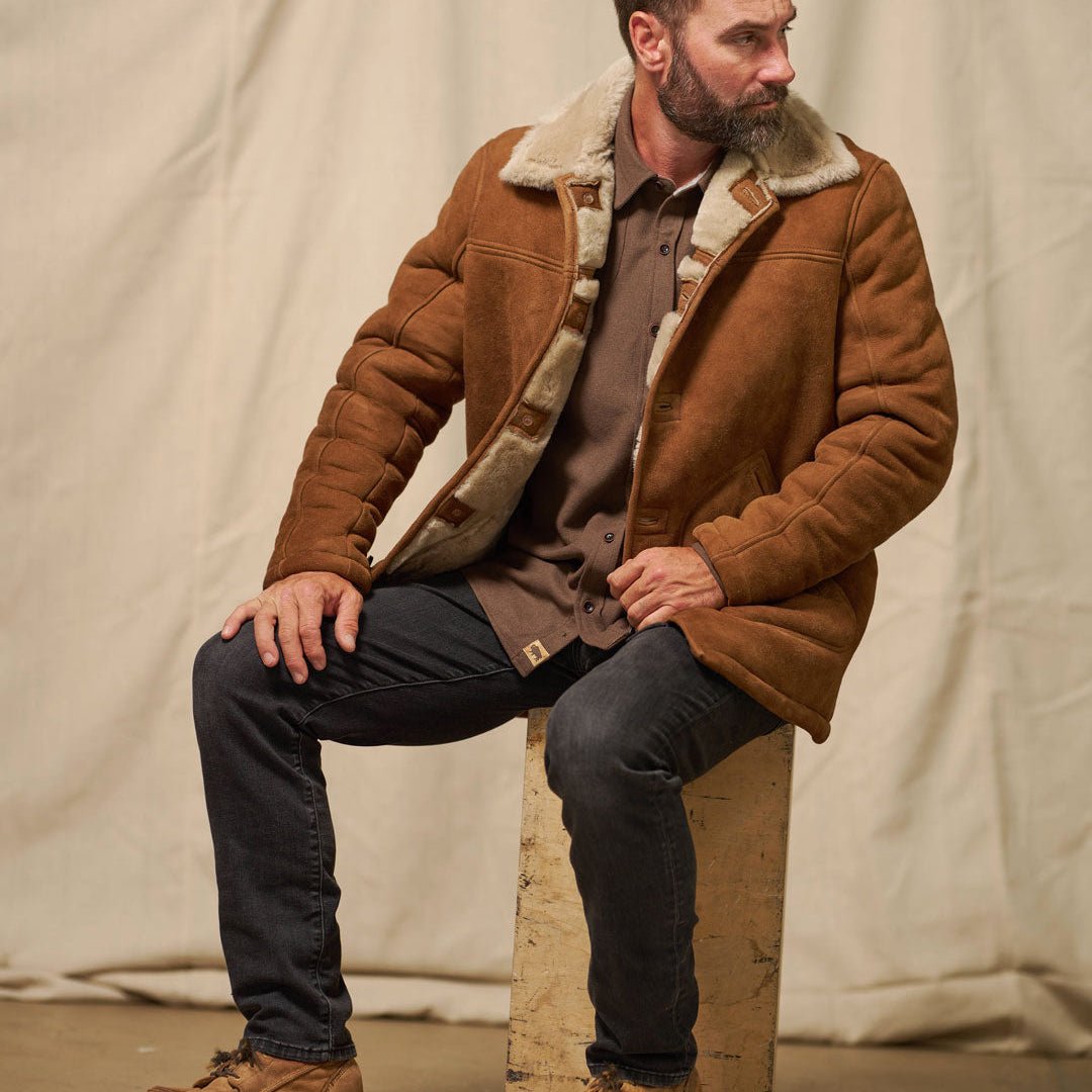 2026 New Arrival Durango Shearling Barn Coat | Saddle Tan