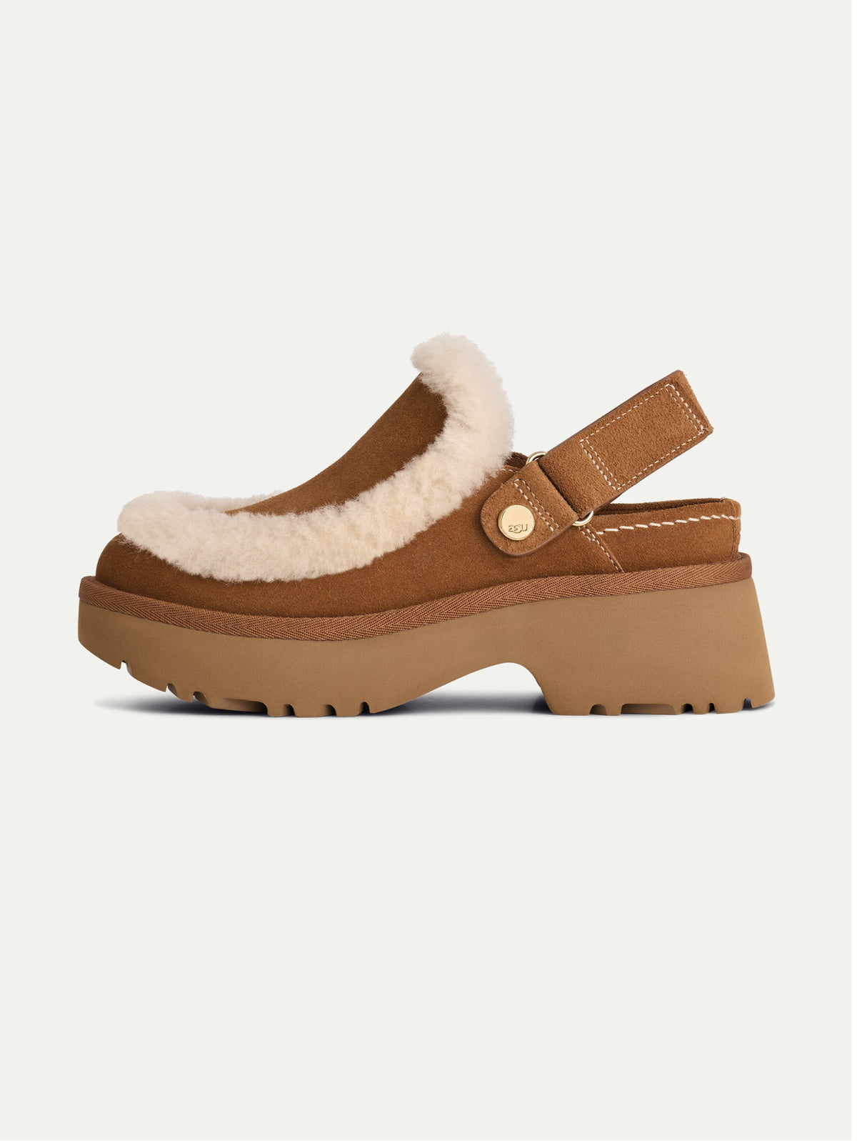 2026 New Arrival Sabot Esmee in Camoscio con Tacco Castagna