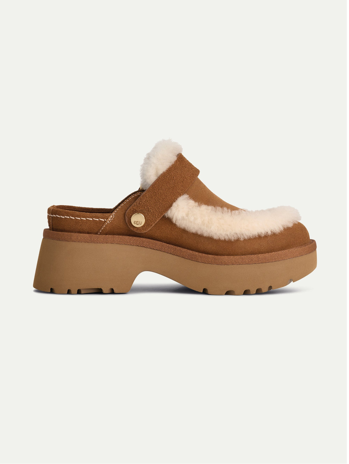2026 New Arrival Sabot Esmee in Camoscio con Tacco Castagna