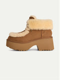 2026 New Arrival Stivale Esmee Lace Up in Camoscio con Cuciture Castagna