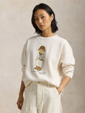 2026 New Arrival Felpa Girocollo con Stampa Polo Bear Crema