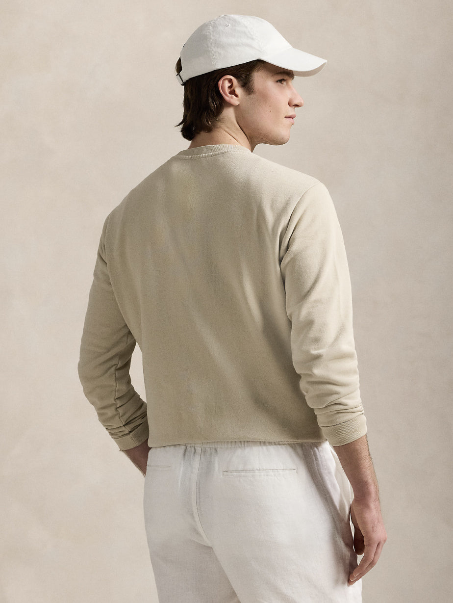 2026 New Arrival Felpa Girocollo in Cotone Loopback Beige
