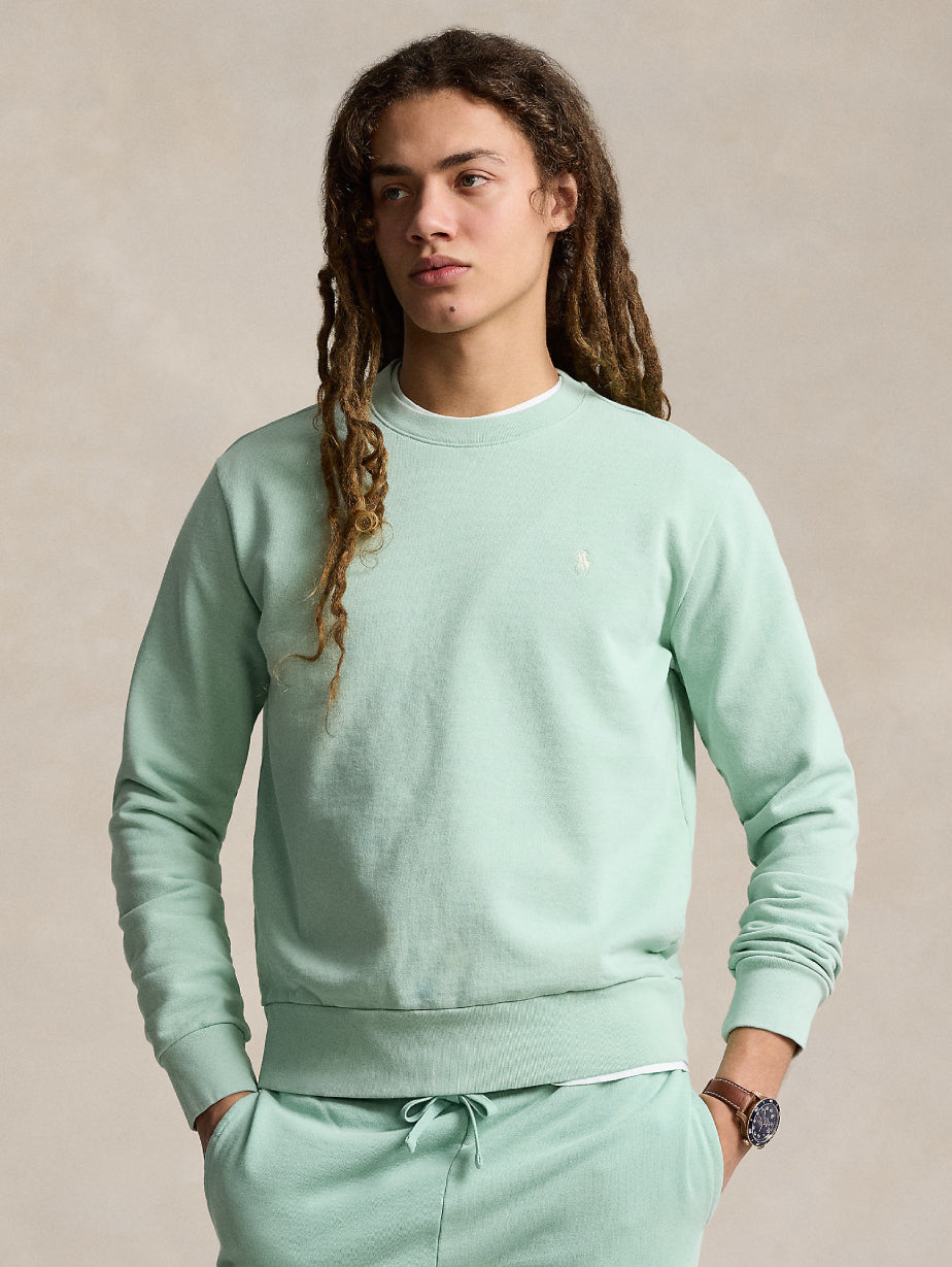 2026 New Arrival Felpa Girocollo in Cotone Loopback Blu