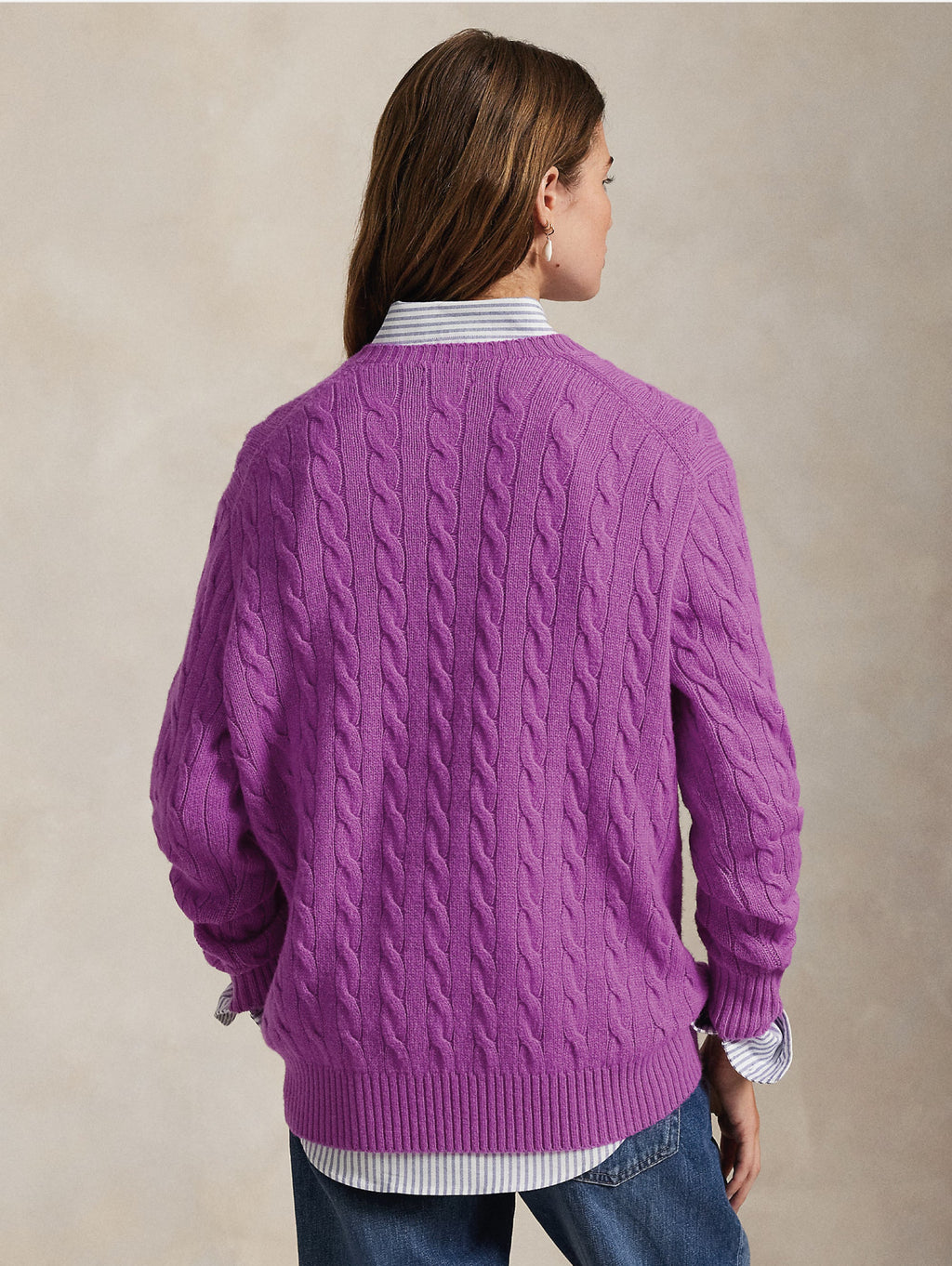2026 New Arrival Maglia a Trecce Relaxed Fit Viola