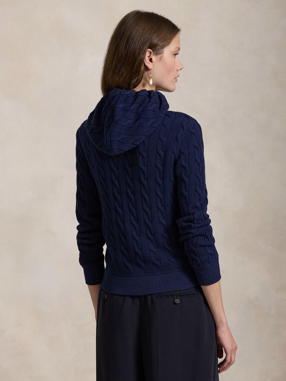 2026 New Arrival Felpa a Trecce con Cappuccio Blu