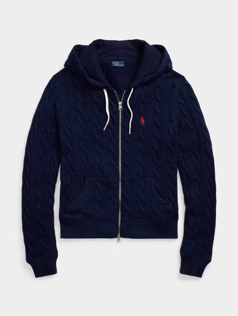 2026 New Arrival Felpa a Trecce con Cappuccio Blu