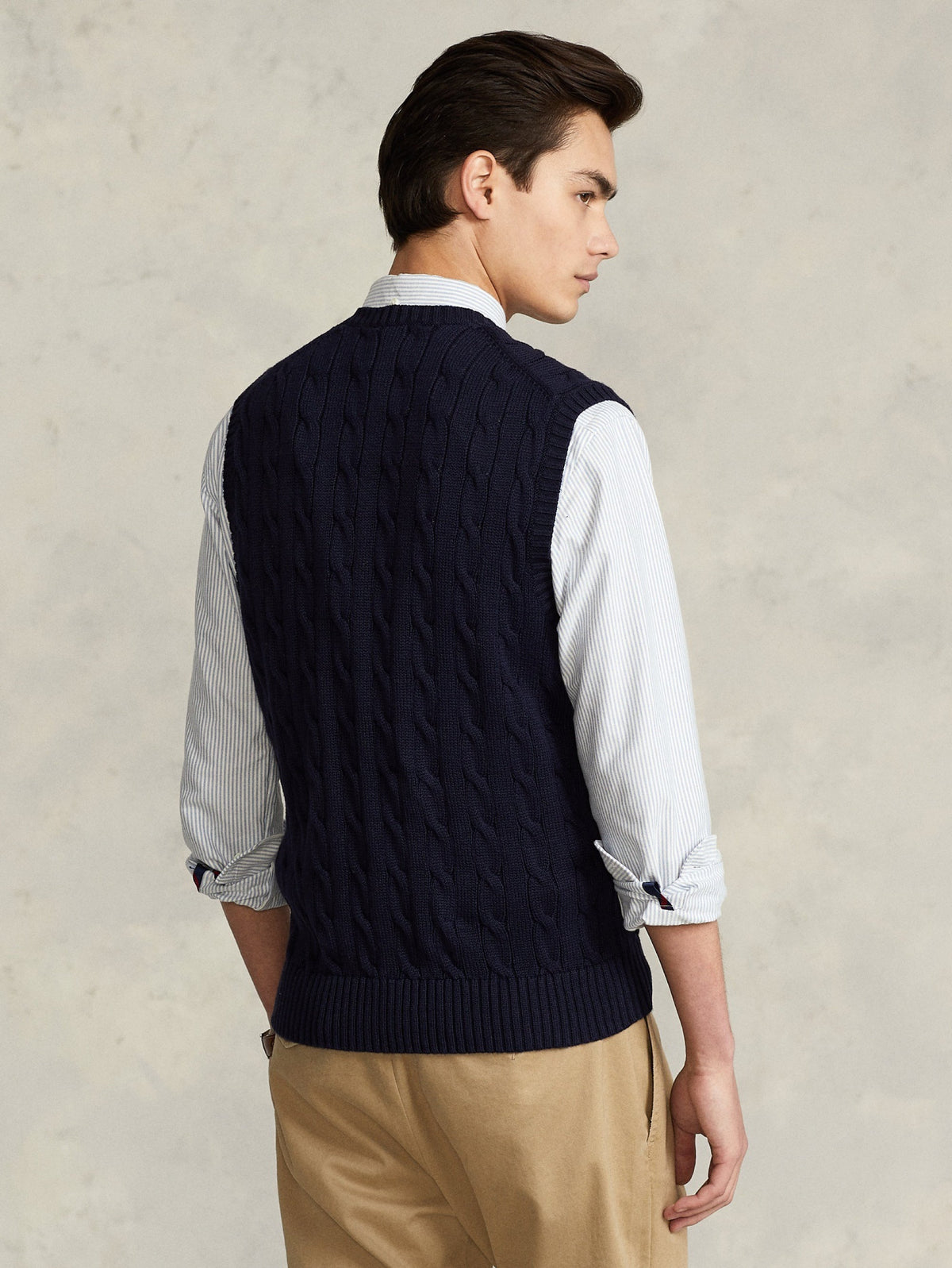 2026 New Arrival Gilet in Maglia a Trecce Blu Navy