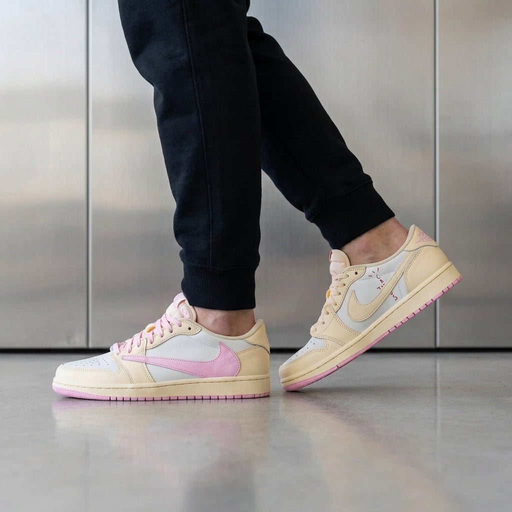 2026 New Arrival Travis Scott x Air Jordan 1 Low OG 'Shy Pink'