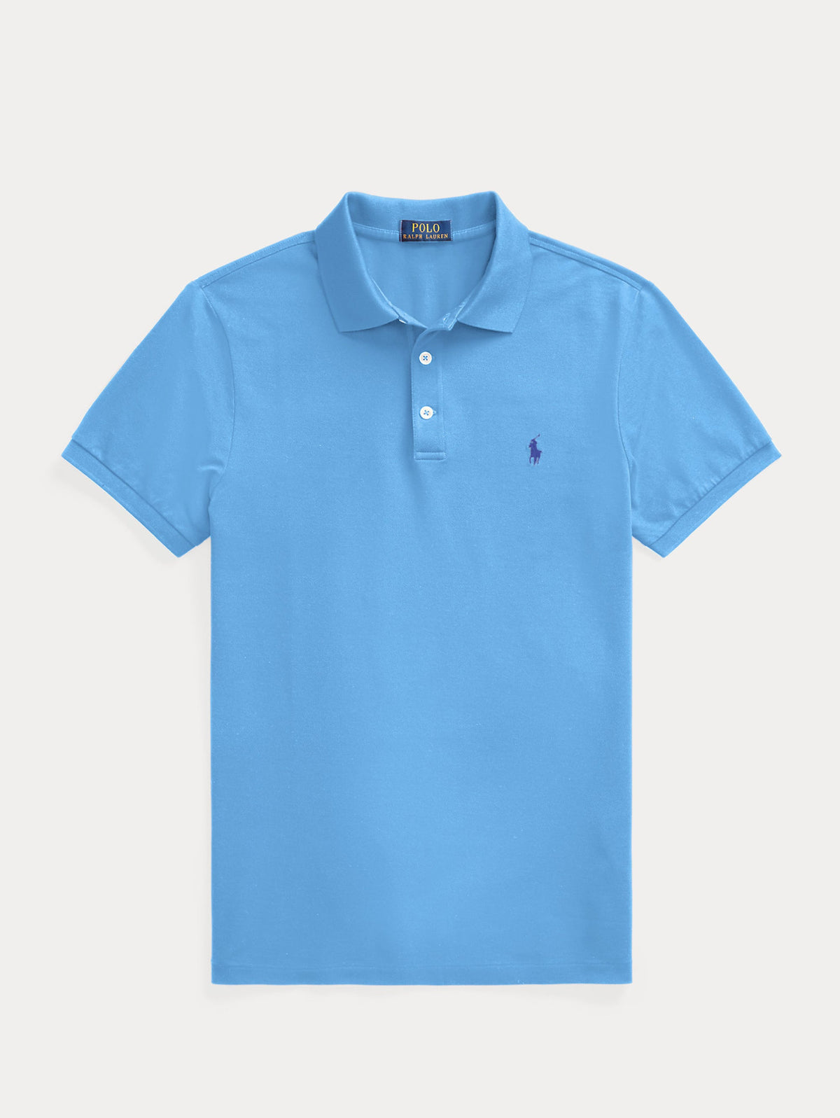 2026 New Arrival Polo in Piqué Slim Fit Celeste
