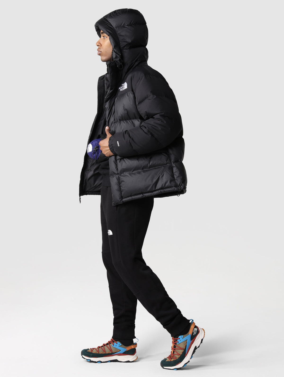 2026 New Arrival Piumino con Cappuccio Color Block Himalayan Nero