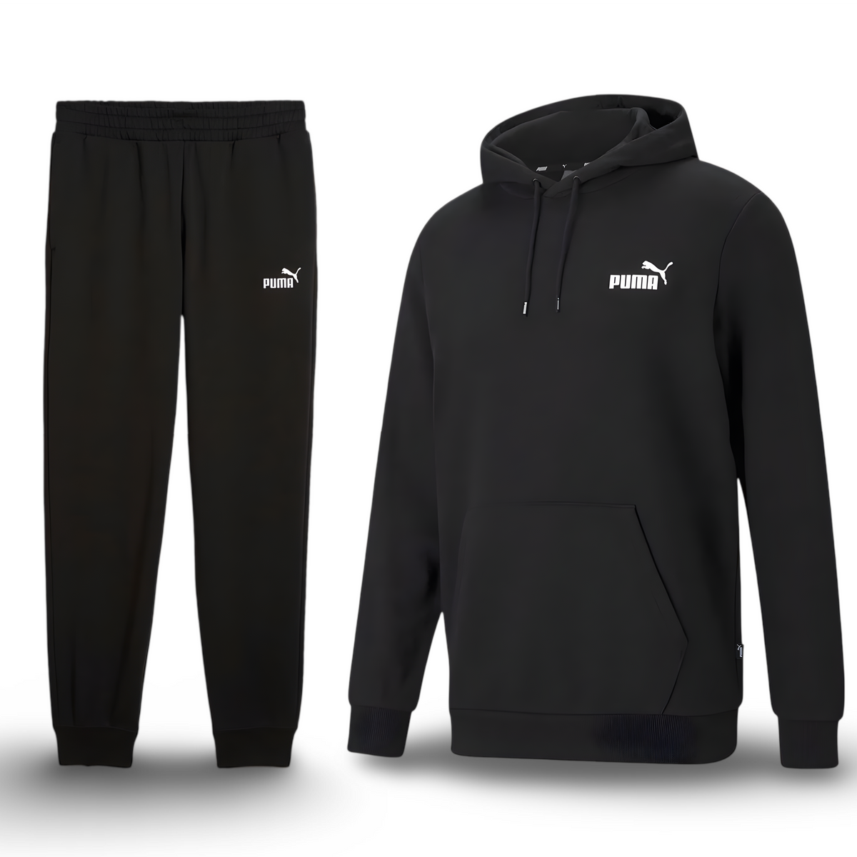 Top Seller Puma  ESSENTIALS LOGO HOODIE FLEECE SWEATSUIT Men’s-PUMA BLACK