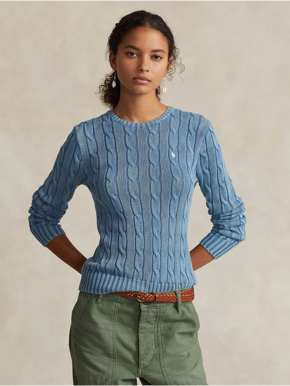 2026 New Arrival Maglia a Trecce Blu Chambray Indigo