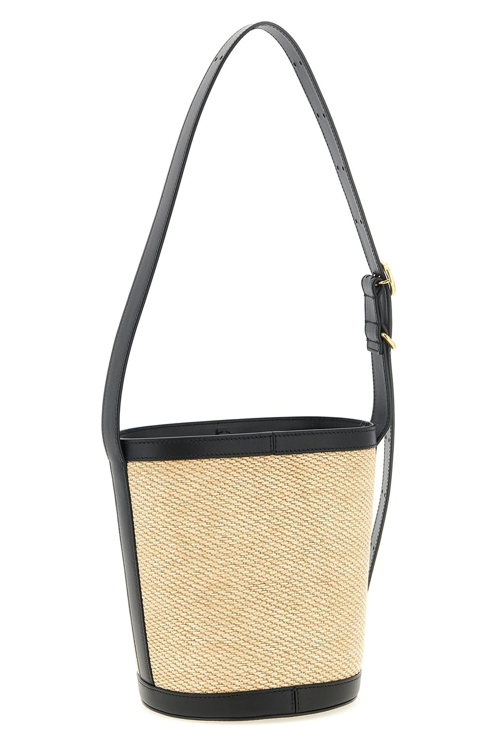 2026 New Arrival contrast raffia and leather shoulder bag