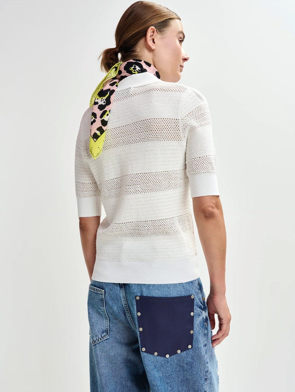 2026 New Arrival Polo in Maglia con Fiocchi Bianco