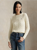 2026 New Arrival Maglia a Trecce in Misto Cashmere Crema
