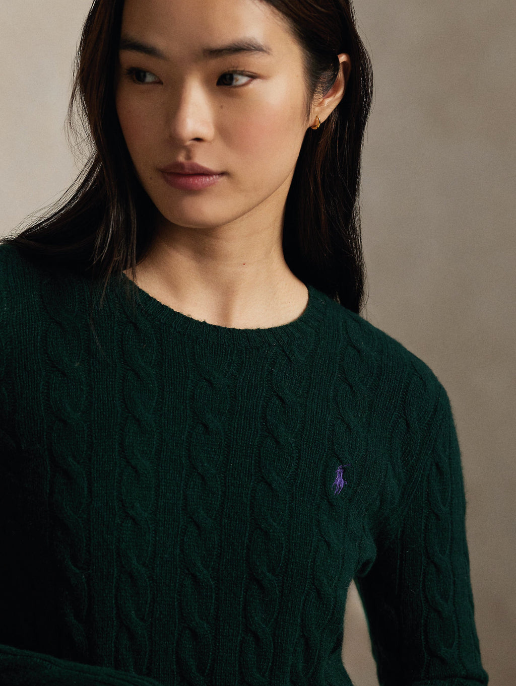 2026 New Arrival Maglia a Trecce in Misto Cashmere Verde