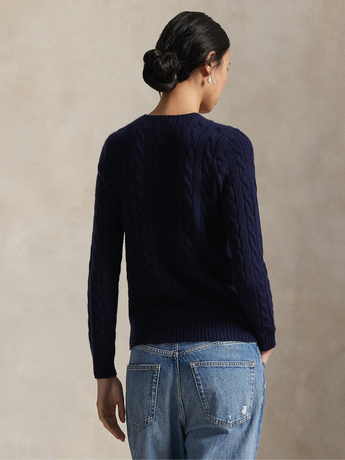 2026 New Arrival Maglia a Trecce in Misto Cashmere Navy