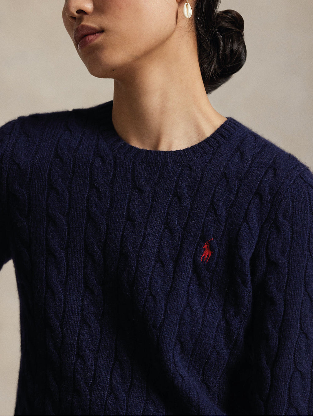 2026 New Arrival Maglia a Trecce in Misto Cashmere Navy