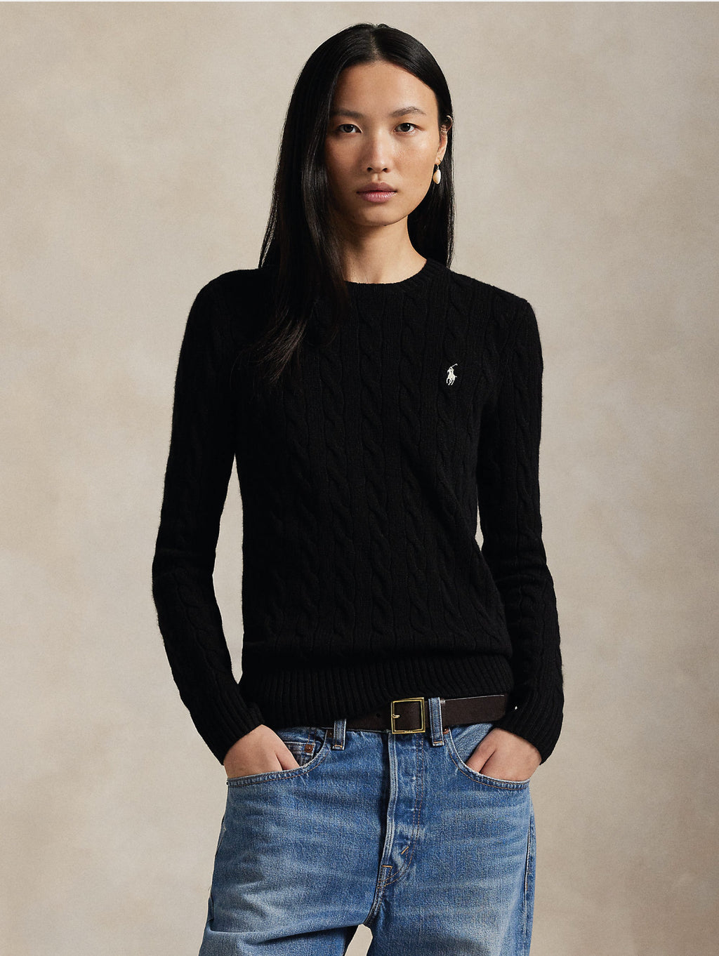 2026 New Arrival Maglia a Trecce in Misto Cashmere Nero
