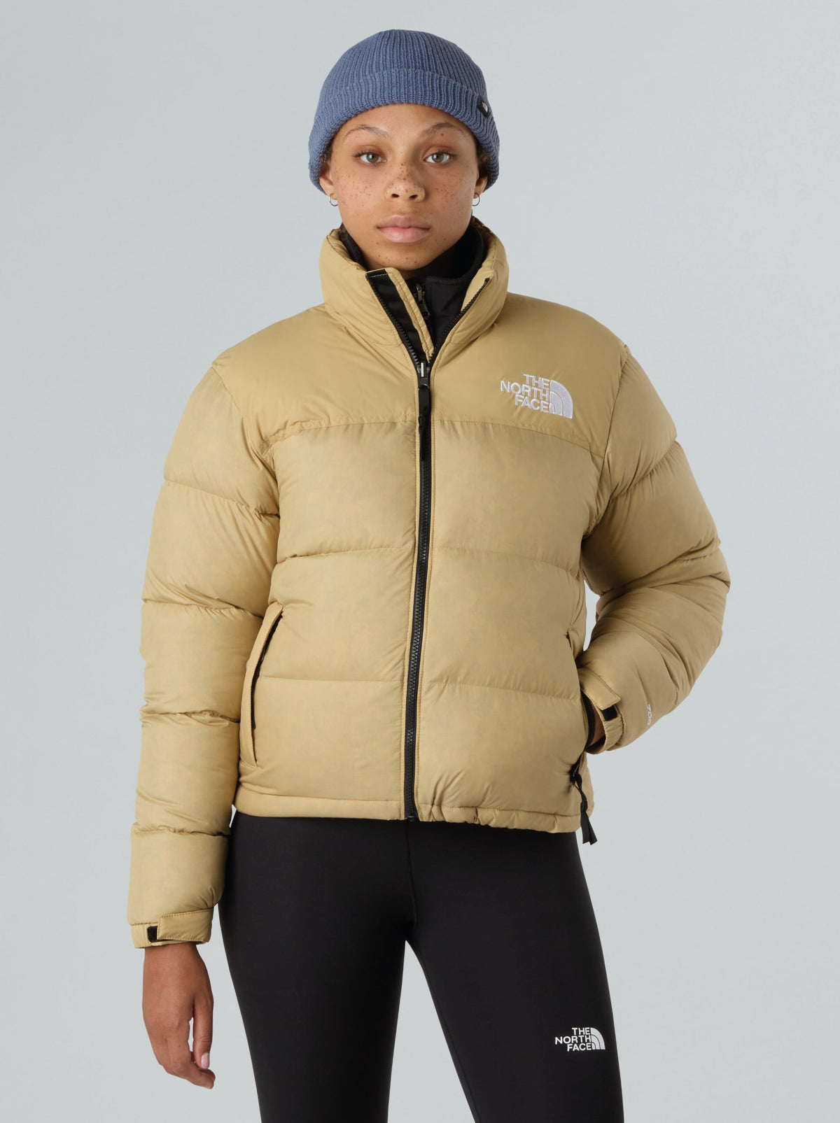 Giacca Retro Nuptse Squadrato da Donna Beige