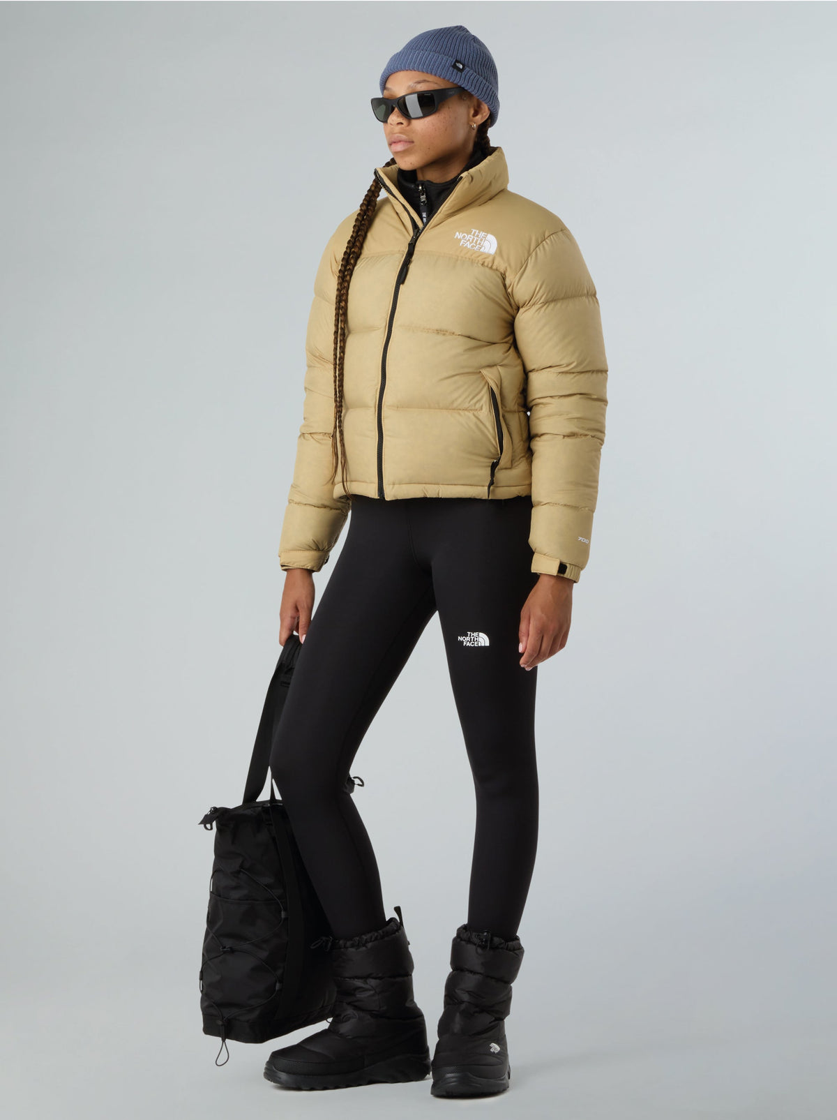 Giacca Retro Nuptse Squadrato da Donna Beige