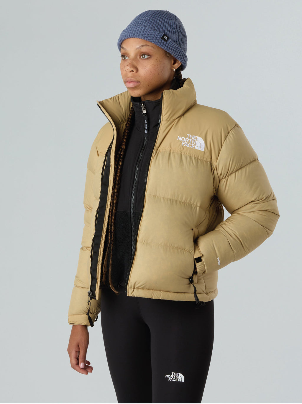 Giacca Retro Nuptse Squadrato da Donna Beige