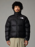 Giacca Retro Nuptse in Tessuto Ripstop Lucido Nero