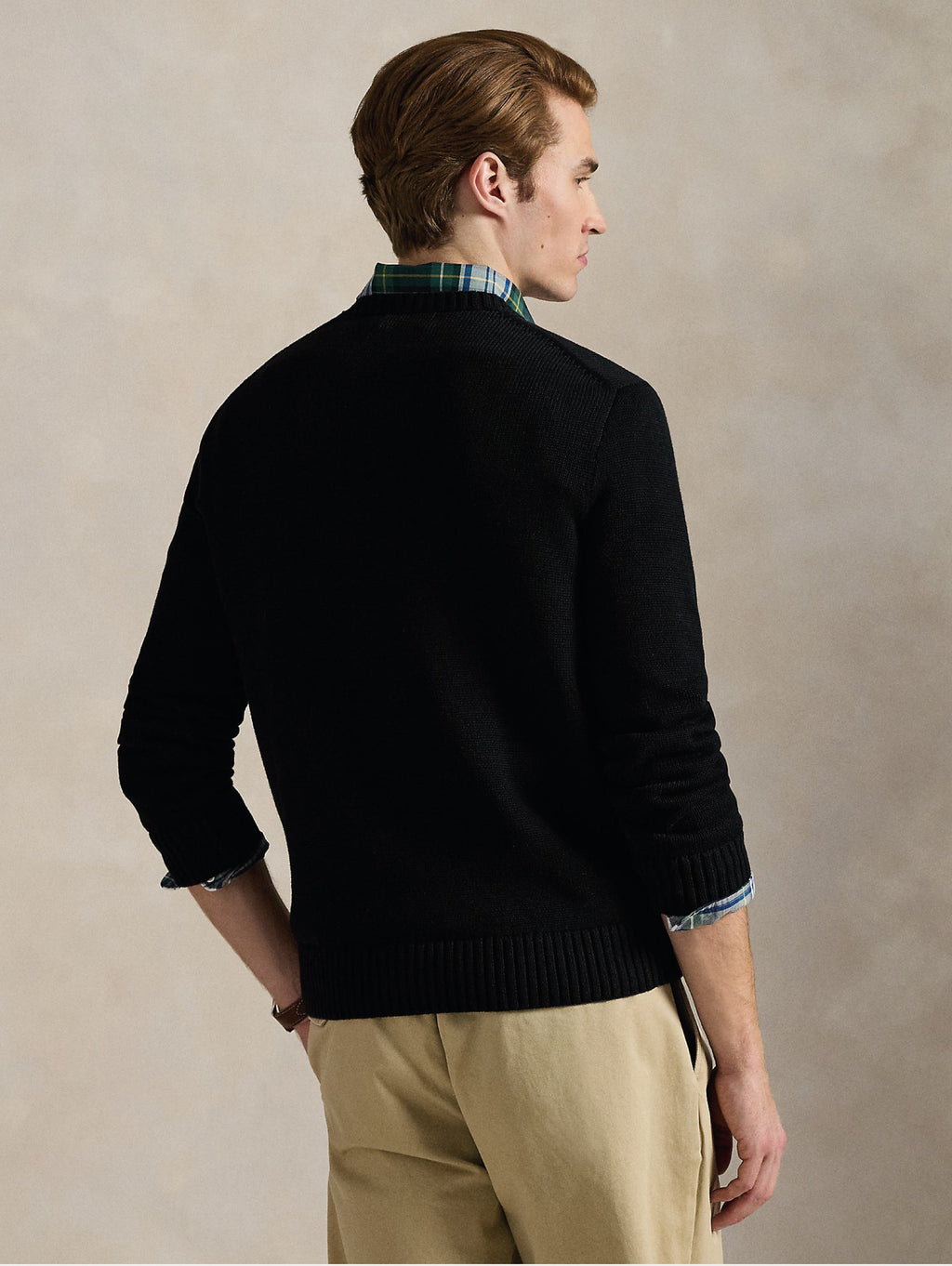 2026 New Arrival Maglia Girocollo in Cotone Regular Fit Nero