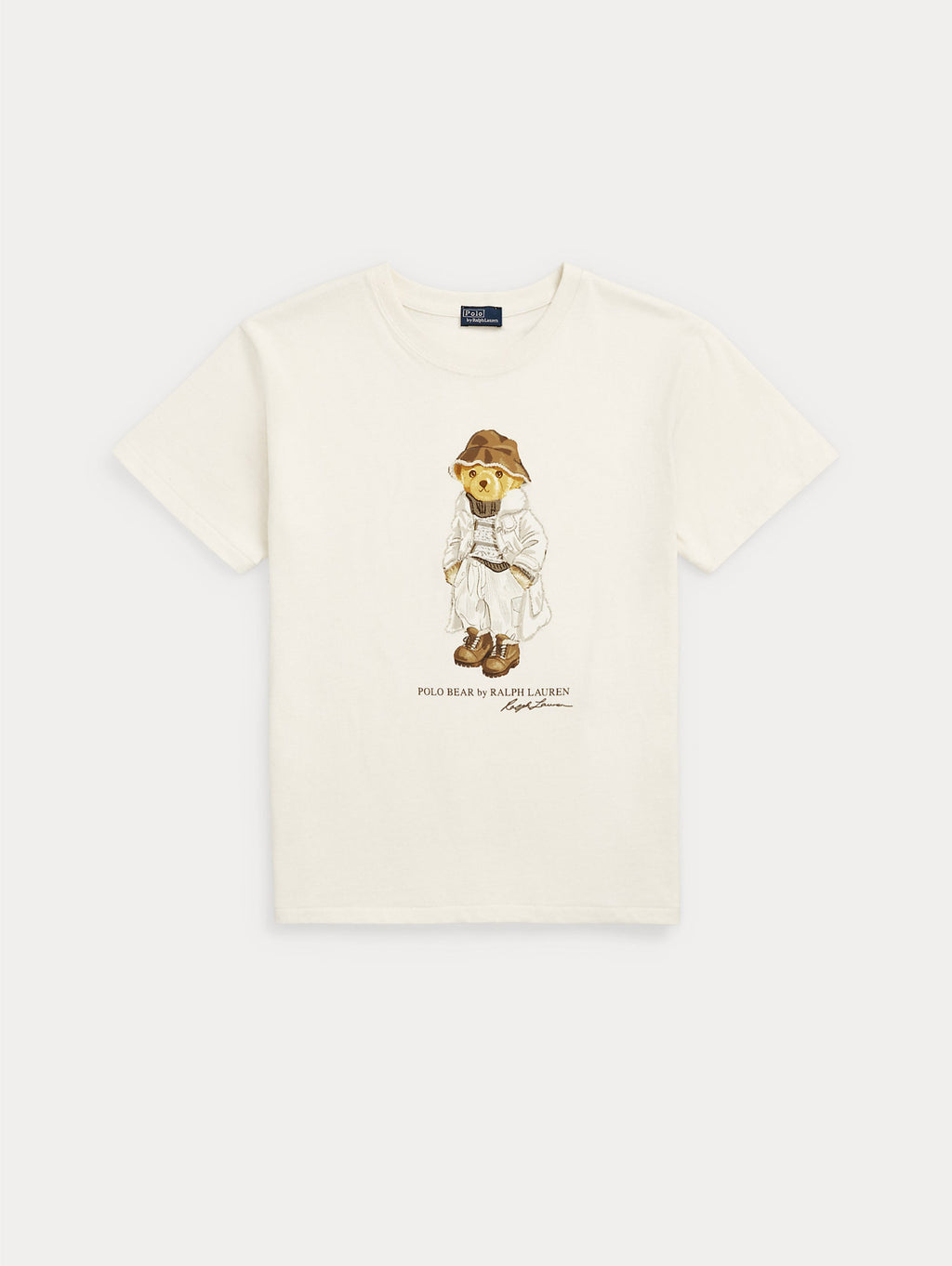 2026 New Arrival T-shirt con Stampa Polo Bear Crema