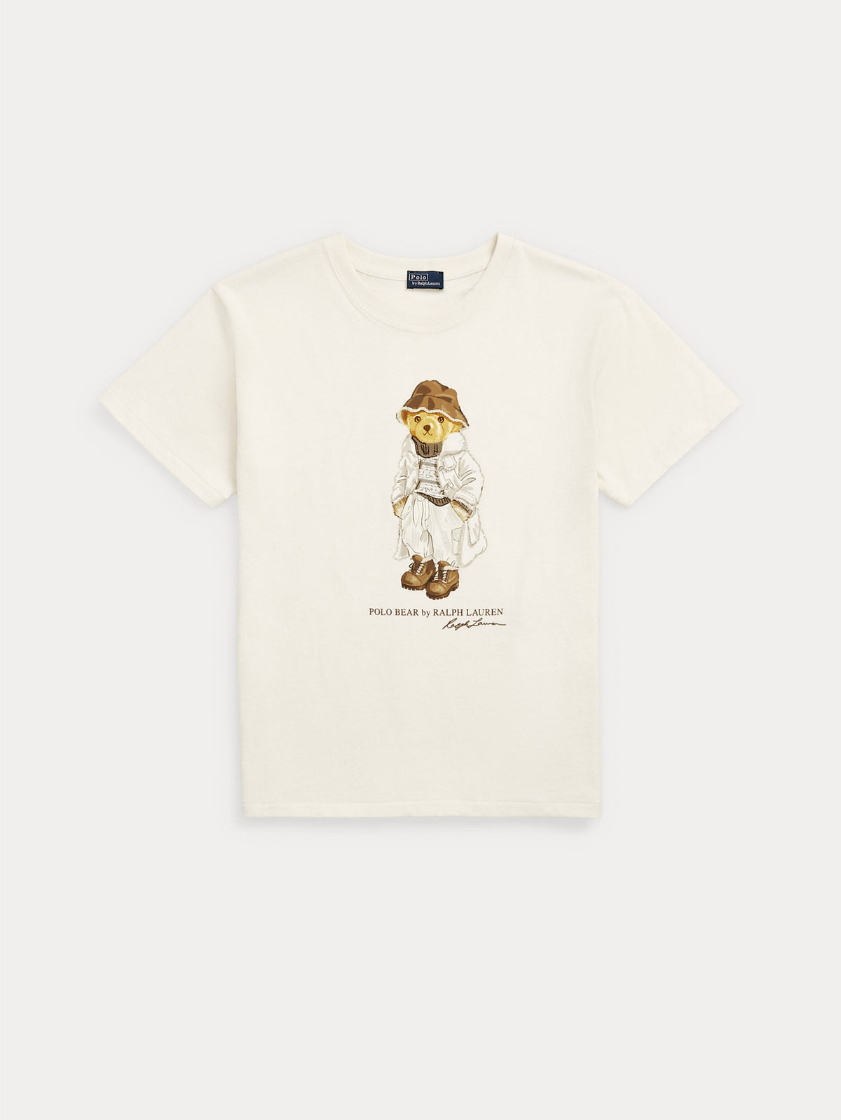 2026 New Arrival T-shirt con Stampa Polo Bear Crema