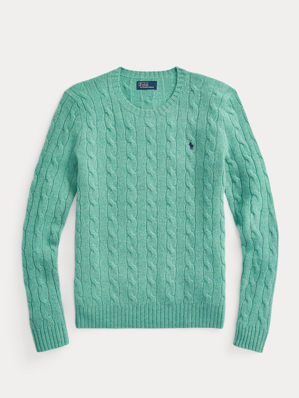 2026 New Arrival Maglia a Trecce in Misto Cashmere Verde Melange