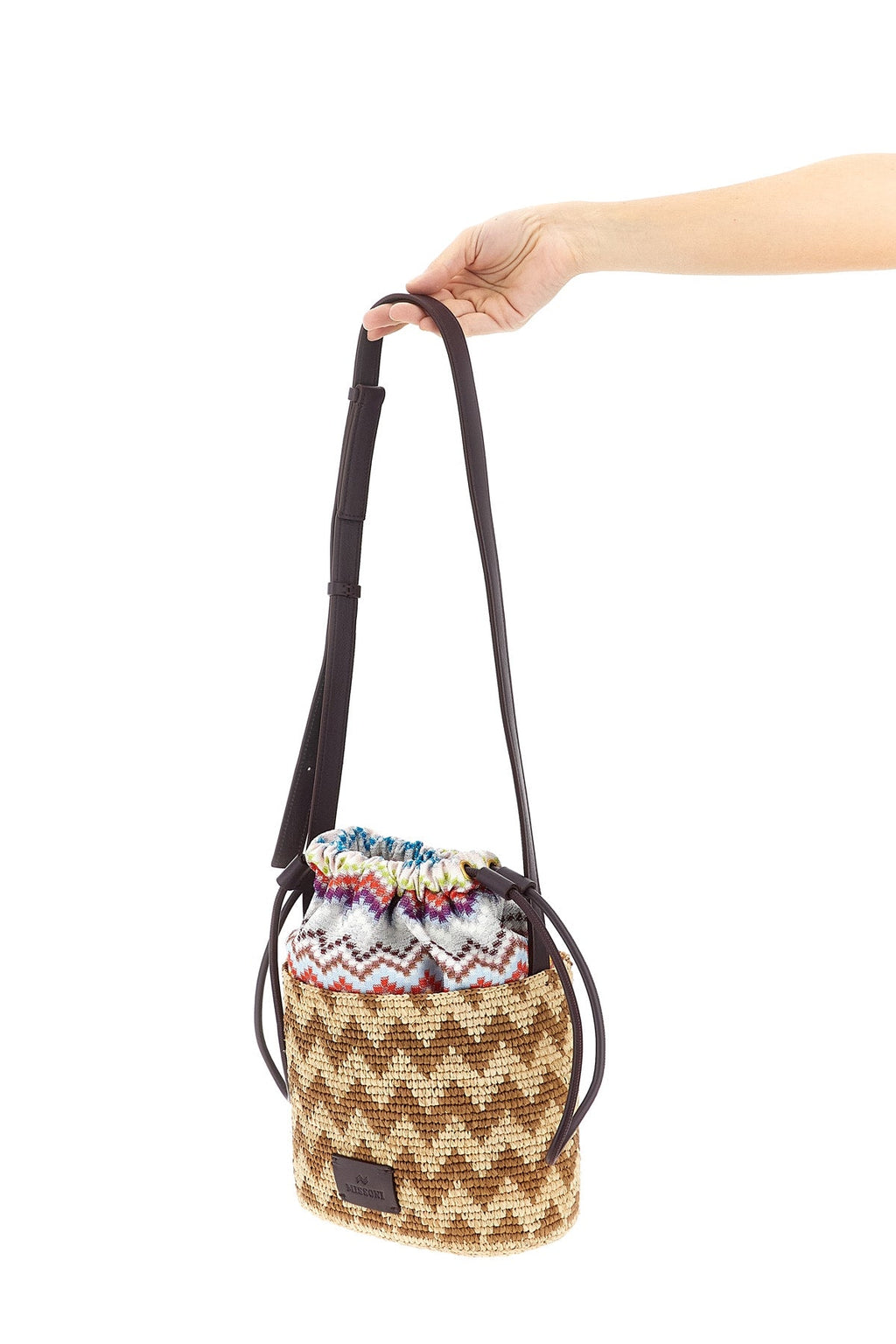 2026 New Arrival zigzag pattern braided raffia bucket