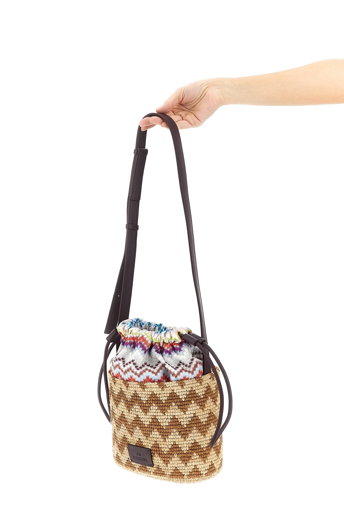 2026 New Arrival zigzag pattern braided raffia bucket