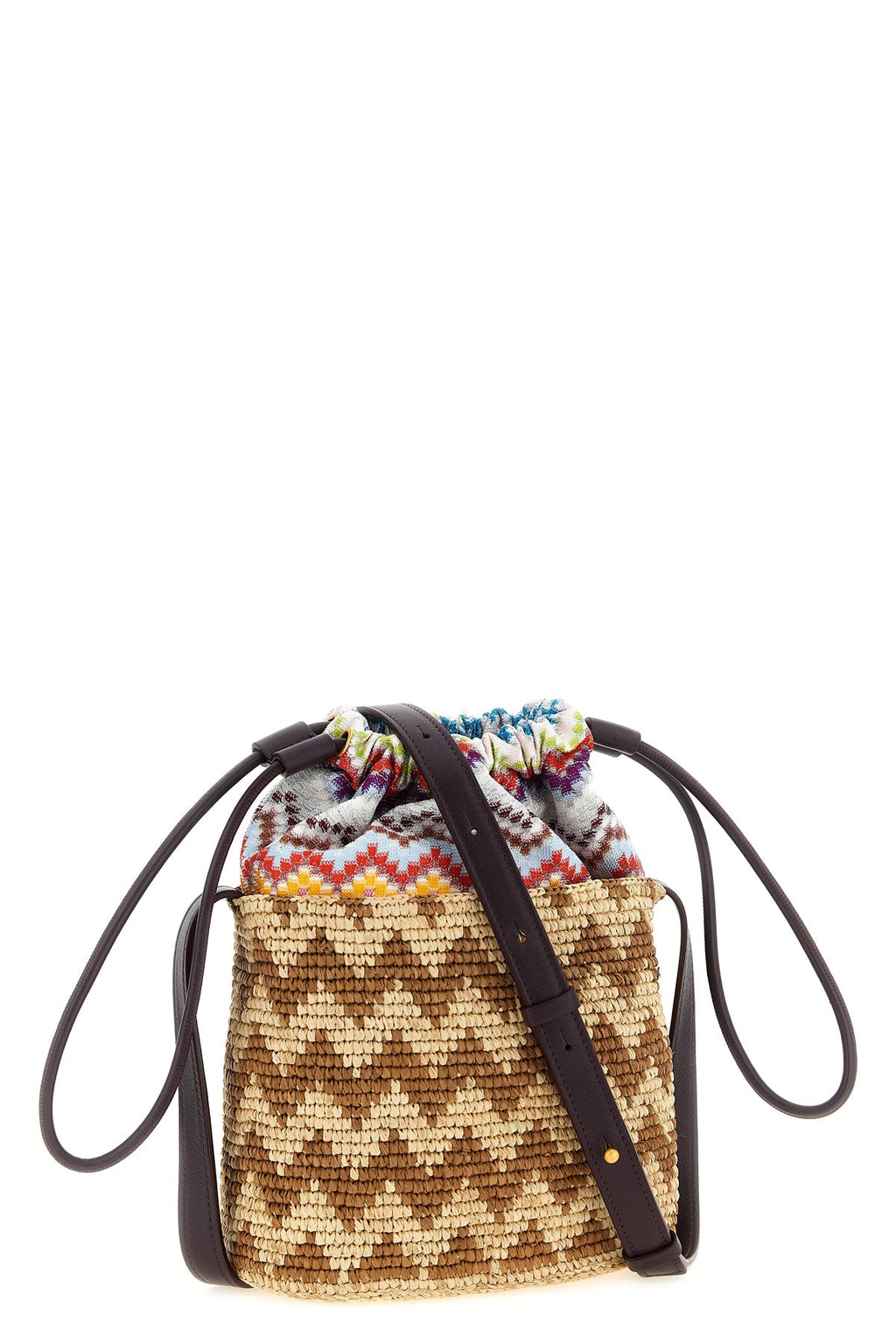 2026 New Arrival zigzag pattern braided raffia bucket