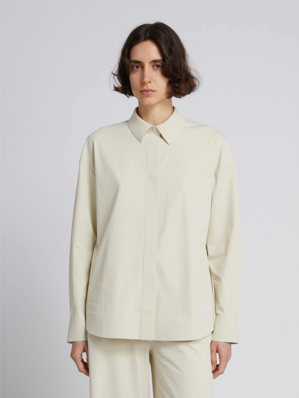 2026 New Arrival Camicia dalla Texture Tecnica Avorio