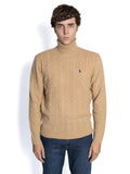 2026 New Arrival Maglia Collo Alto a Trecce Cammello
