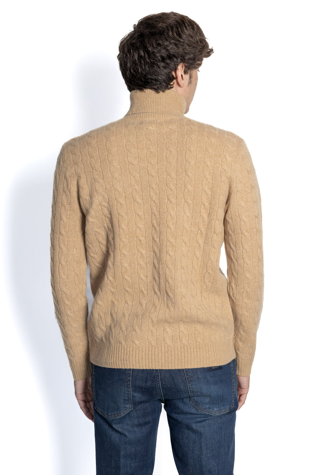 2026 New Arrival Maglia Collo Alto a Trecce Cammello