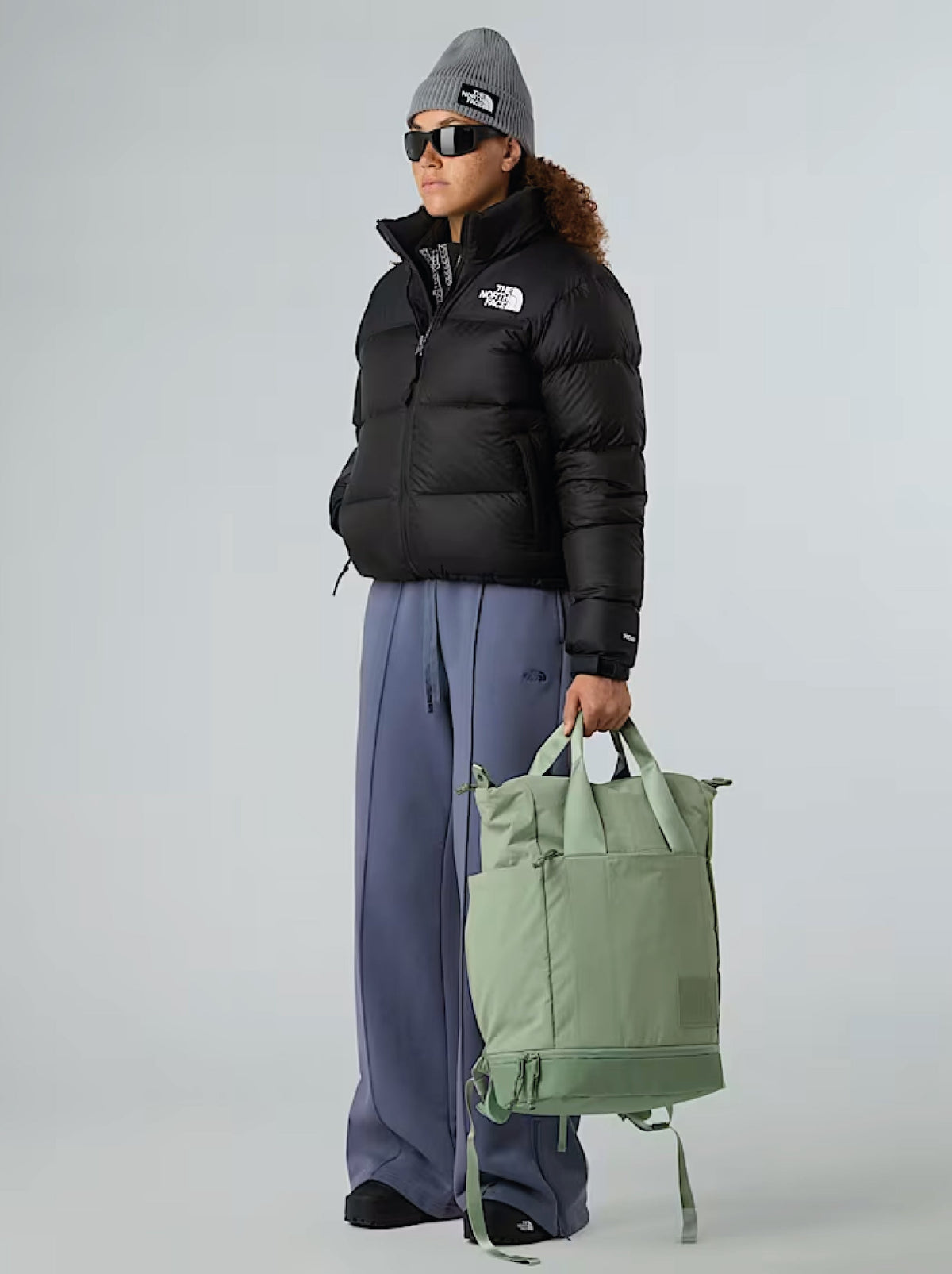 Giacca Retro Nuptse Squadrato da Donna Nero