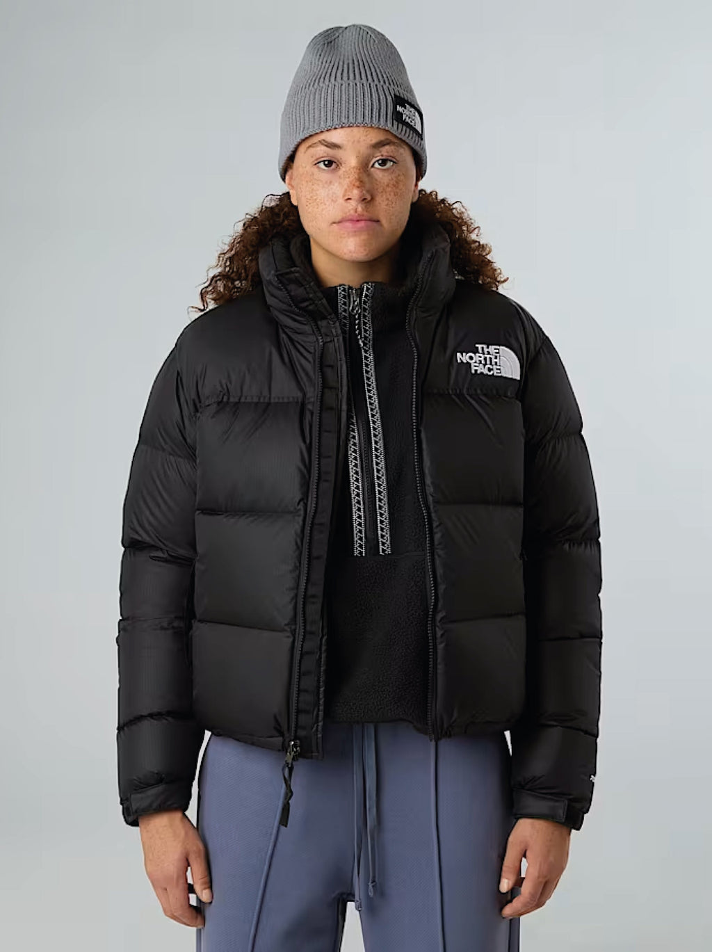 Giacca Retro Nuptse Squadrato da Donna Nero