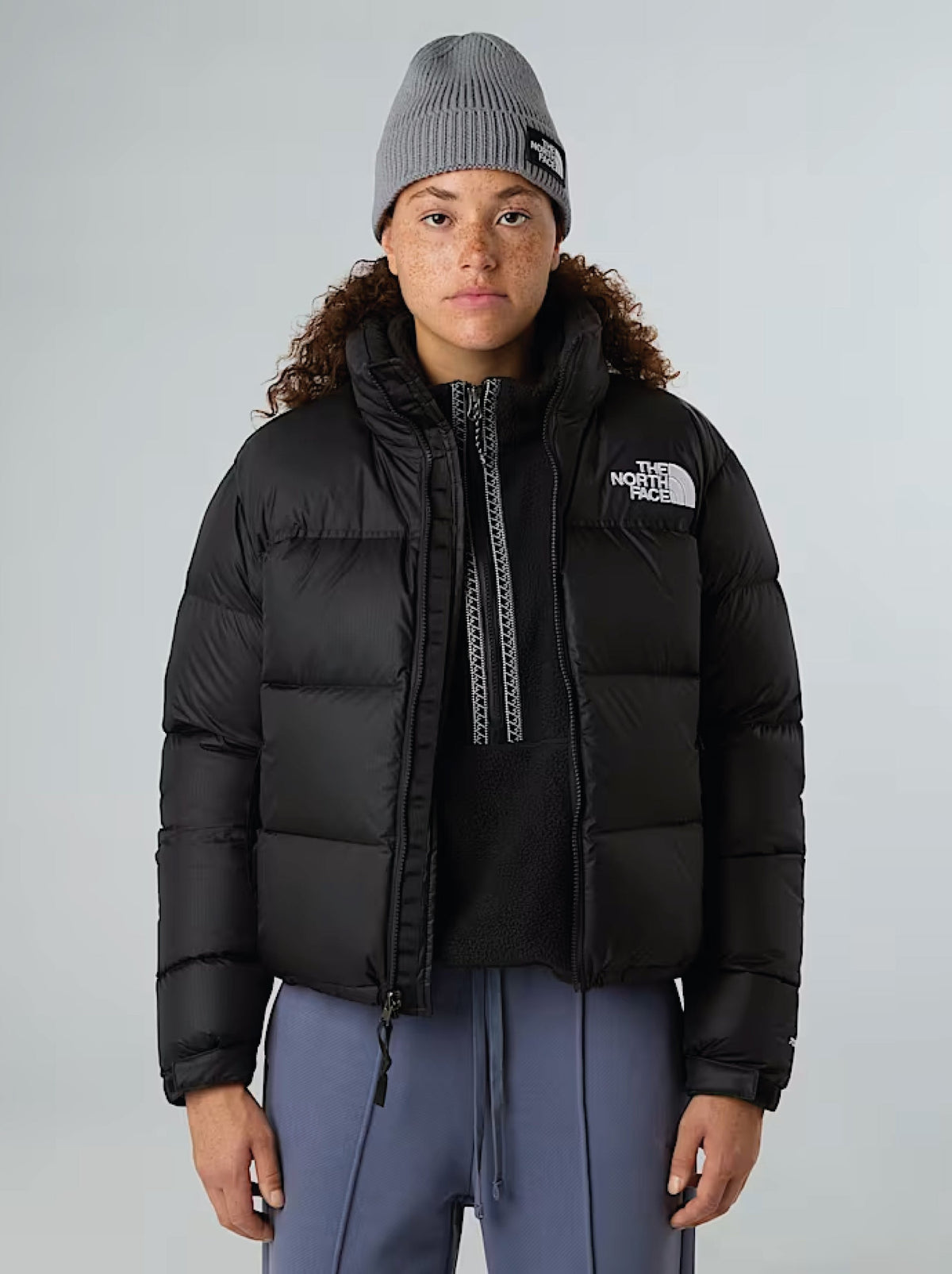 Giacca Retro Nuptse Squadrato da Donna Nero