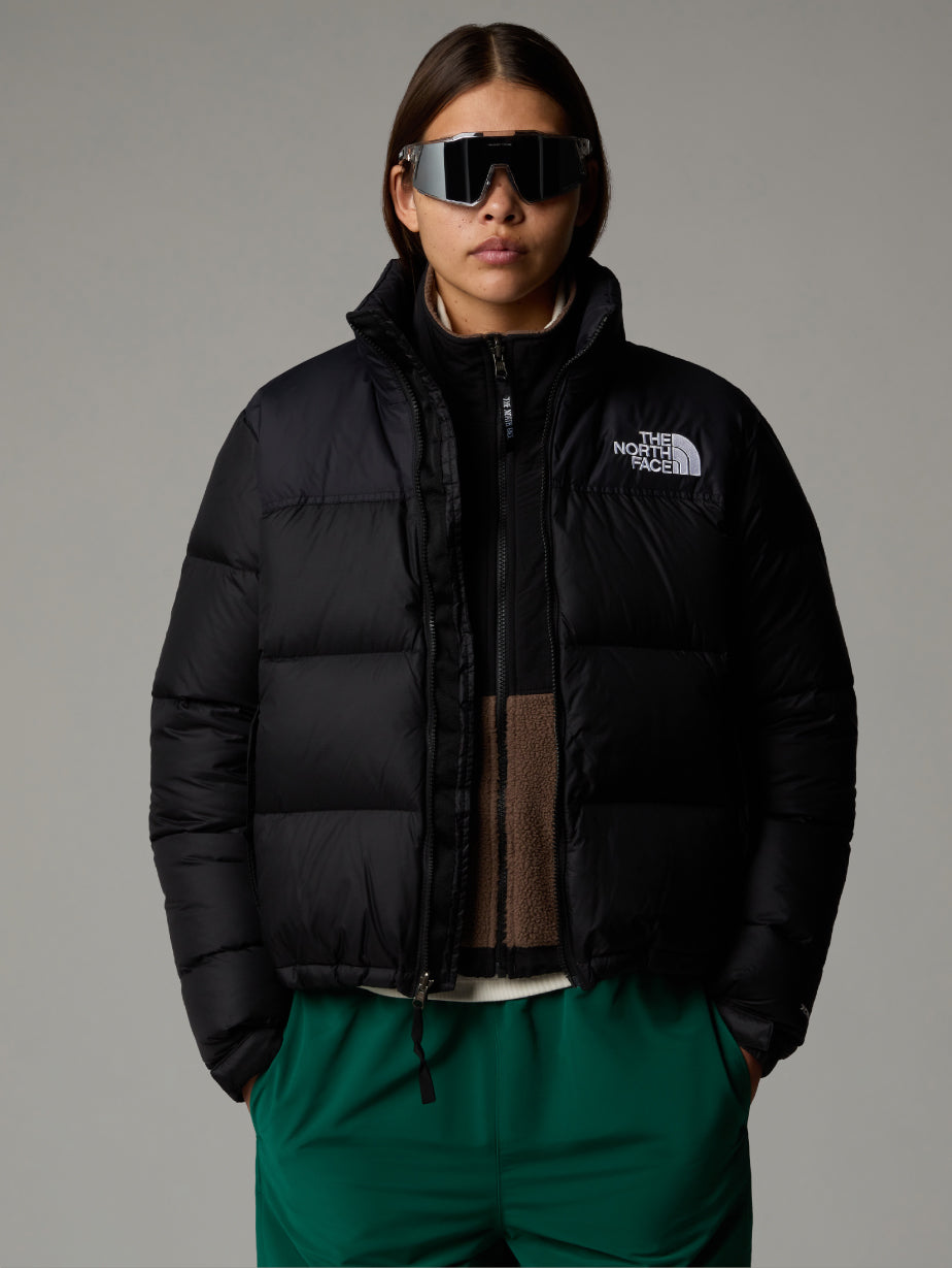 Giacca Retro Nuptse Squadrato da Donna Nero