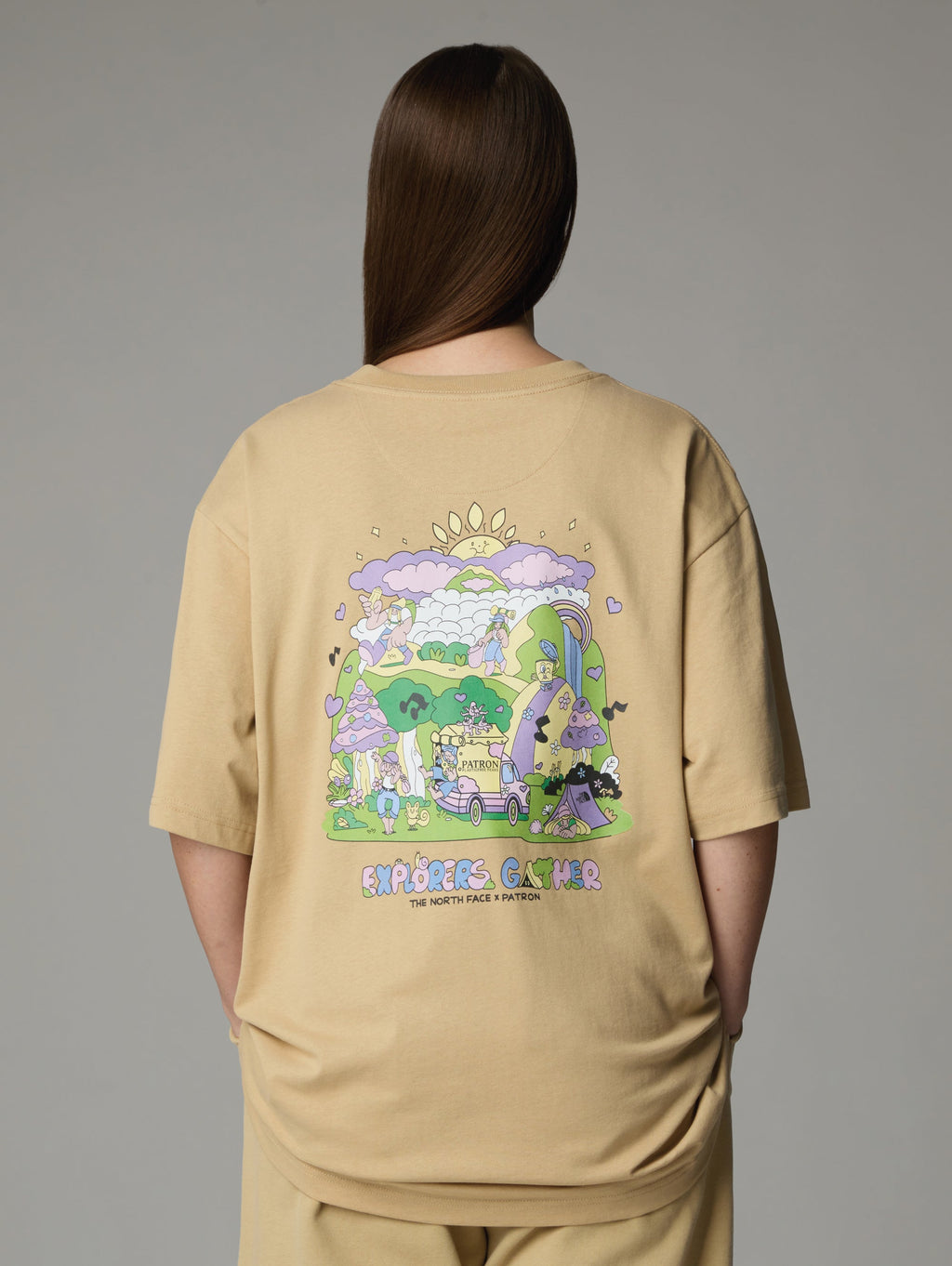 T-shirt Unisex Plasticfree Peaks Khaki