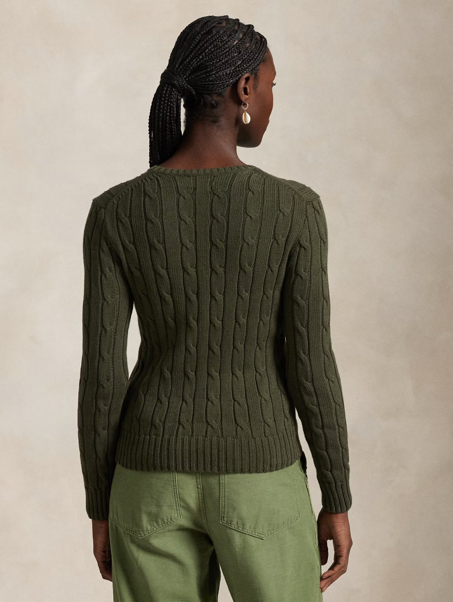 2026 New Arrival Maglia a Trecce in Cotone Verde Oliva