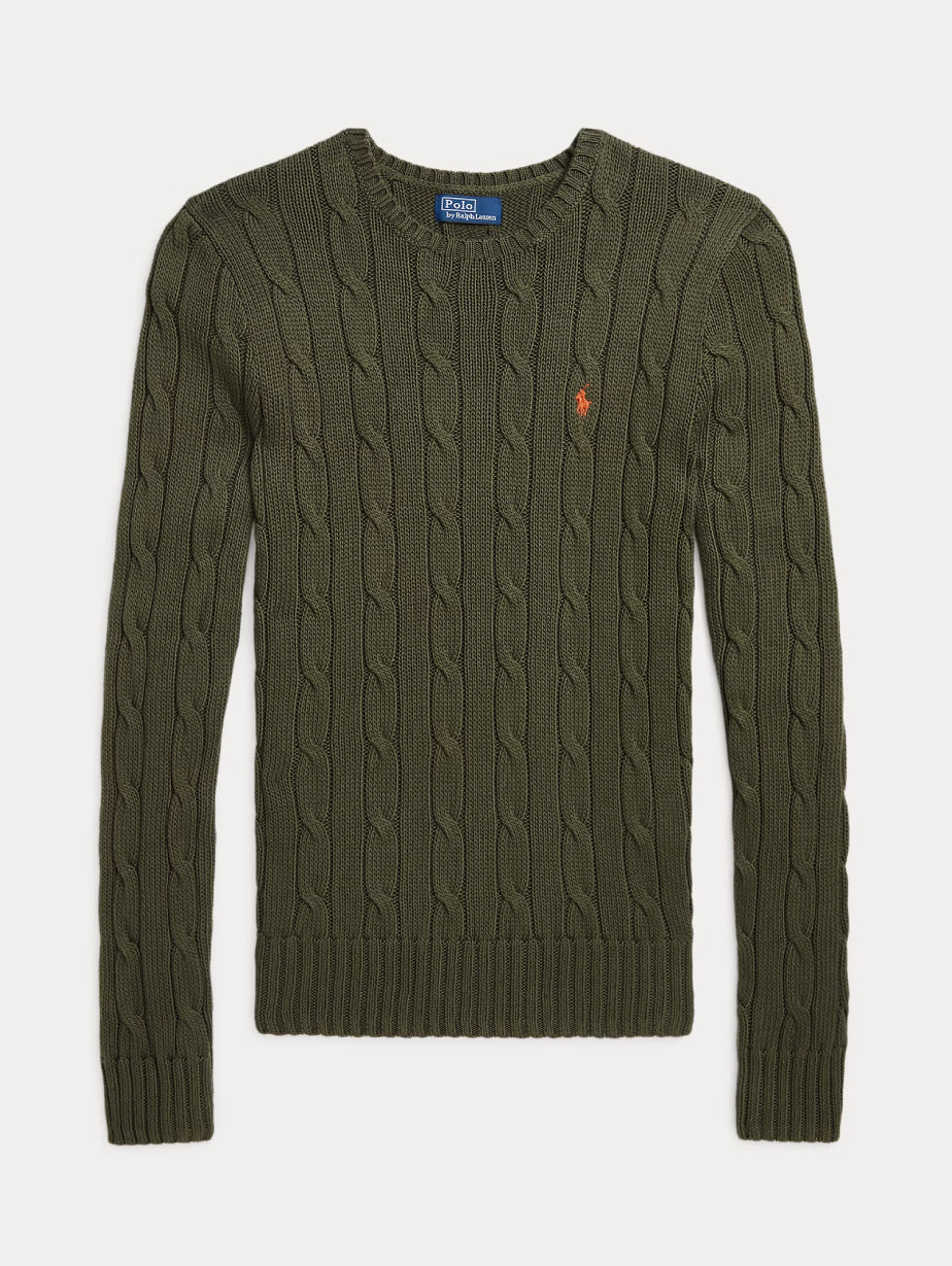 2026 New Arrival Maglia a Trecce in Cotone Verde Oliva