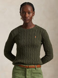 2026 New Arrival Maglia a Trecce in Cotone Verde Oliva
