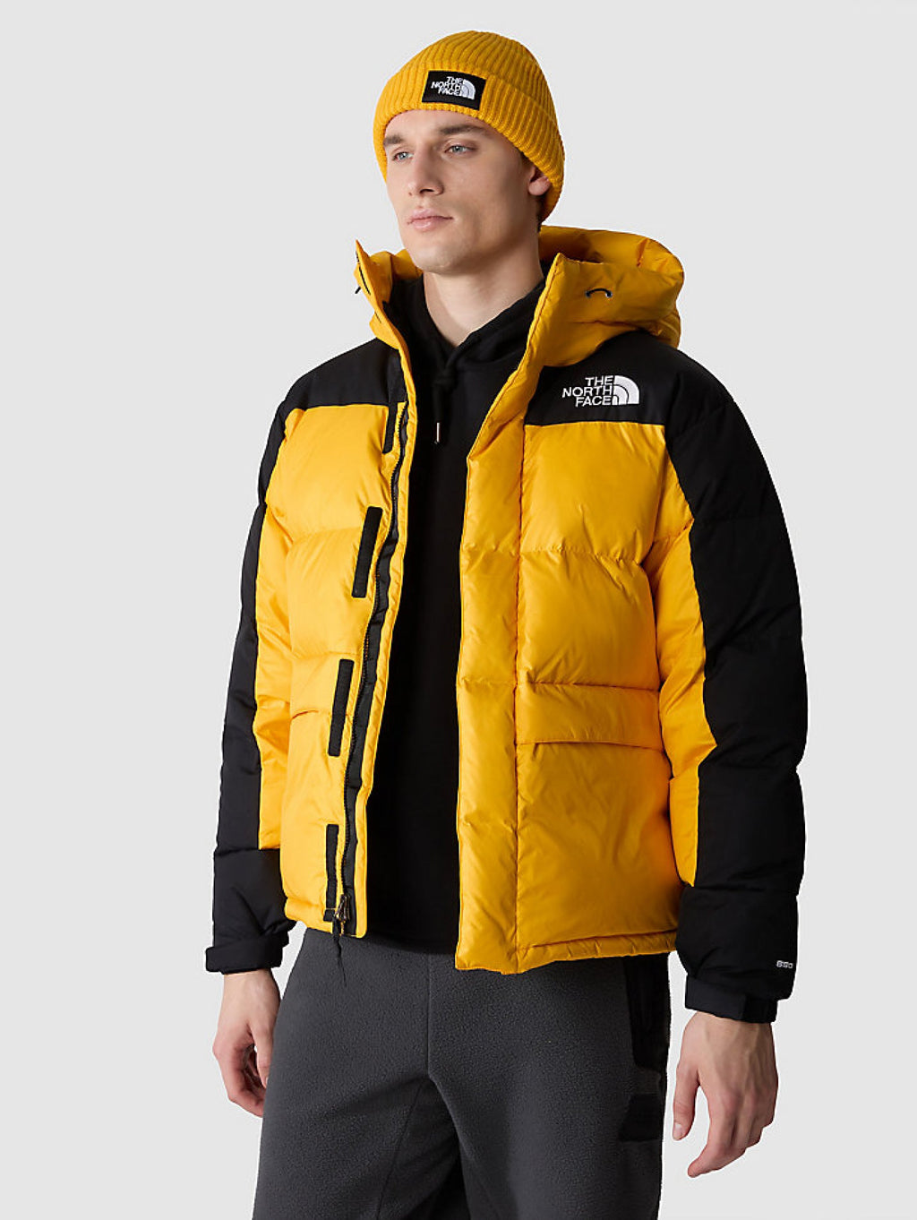 2026 New Arrival Piumino con Cappuccio Color Block Himalayan Oro/Nero