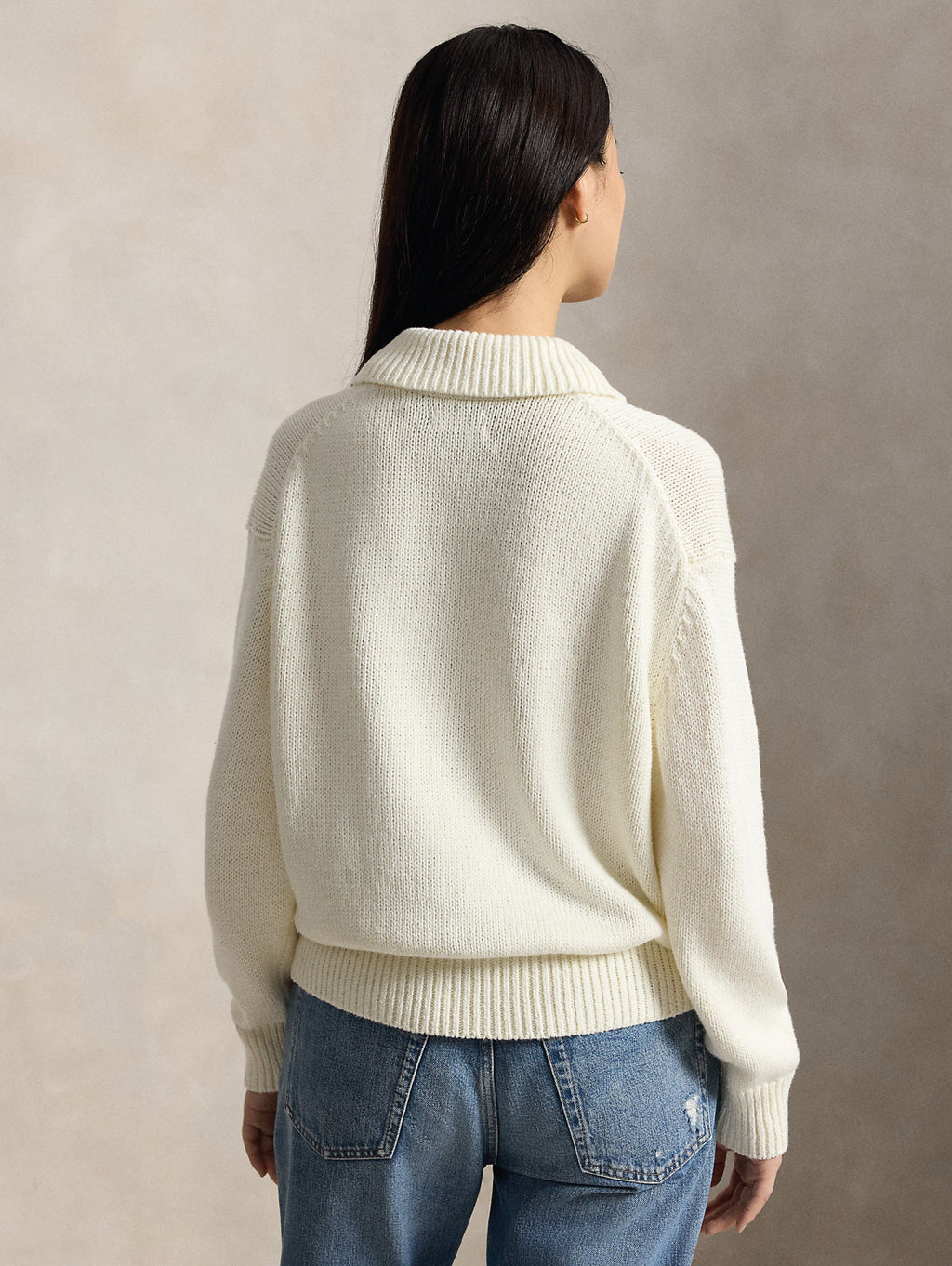 2026 New Arrival Maglione In Misto Lino e Cotone con Polo Bear Bianco