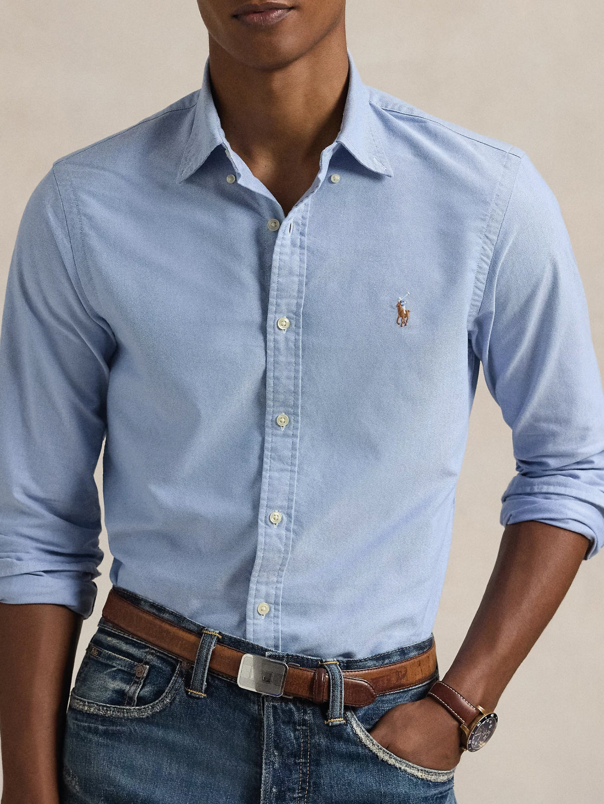 2026 New Arrival Camicia Oxford Slim Fit Blu